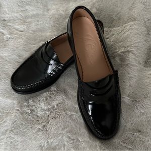 J. Crew Women’s Winona Penny Loafers in Spazzolato Leather Black 7 WORN ONCE